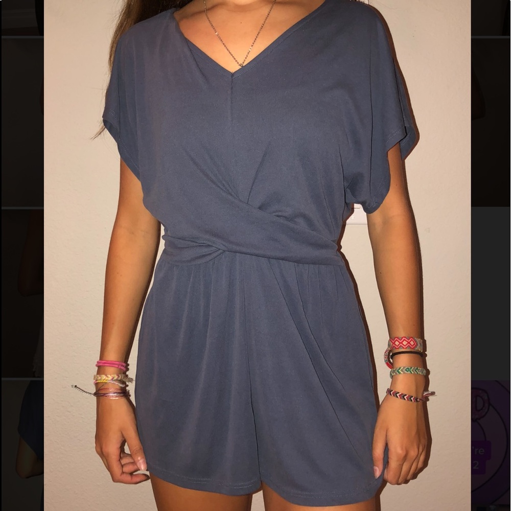 Blue wrap romper